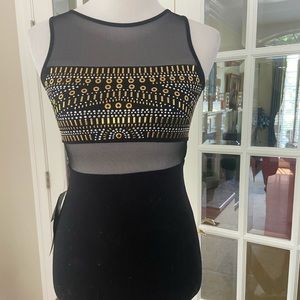 Black bodycon dress with studs